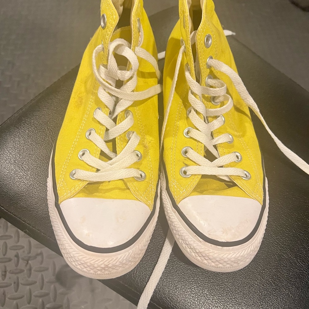 Converse Yellow High-Tops with White Details